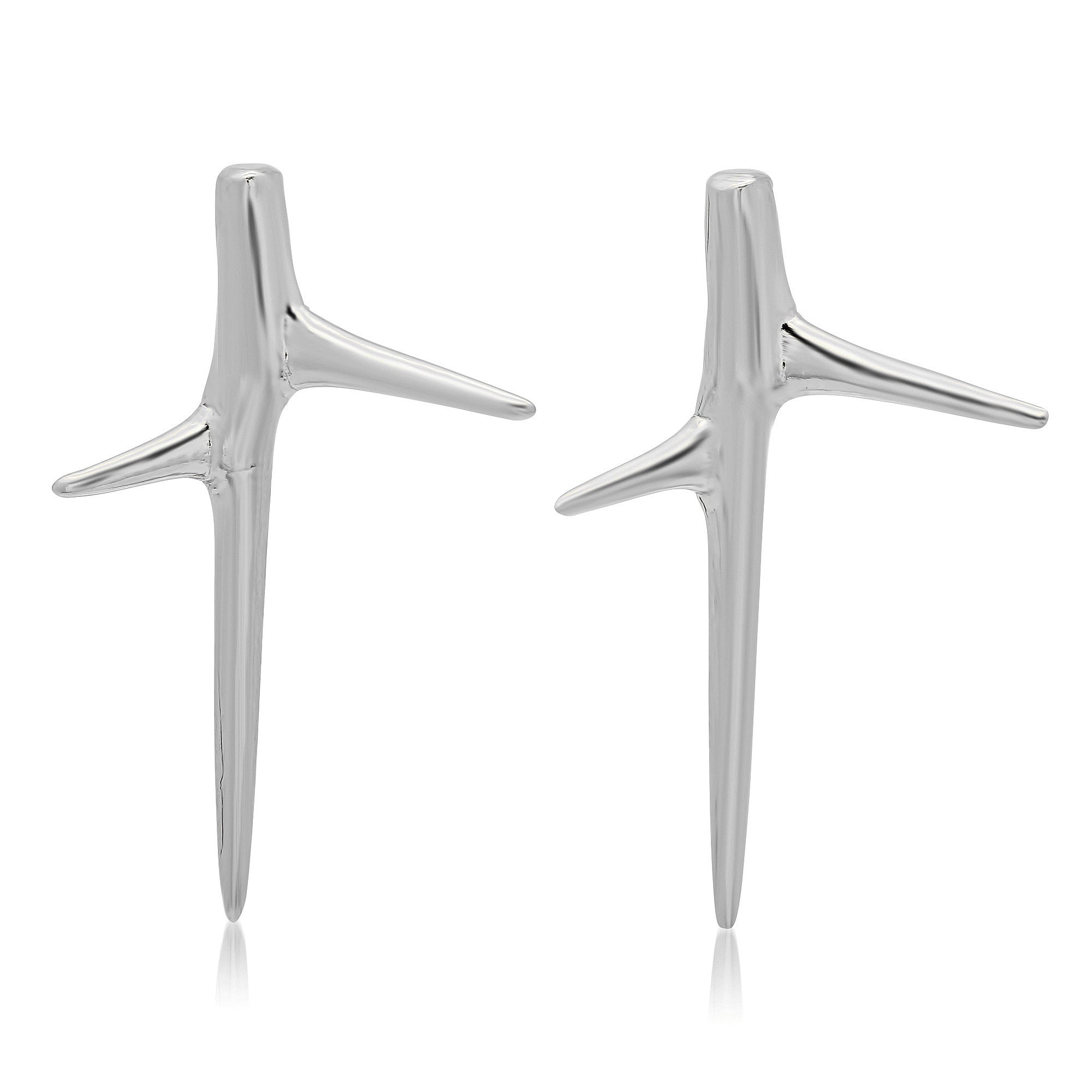 Thorn Studs Stud Earrings Elisabeth Bell Jewelry White Gold Solid 