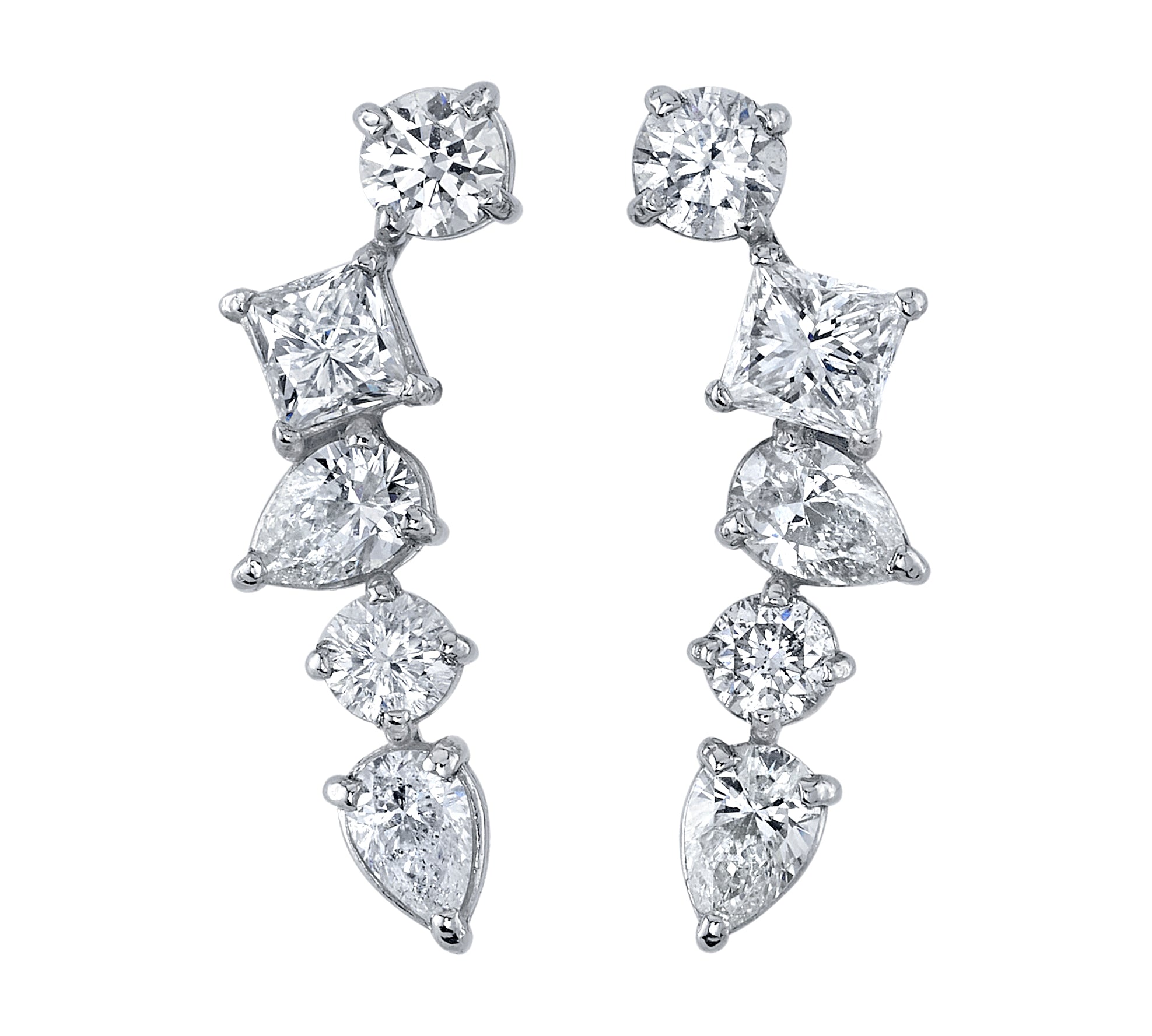 Multi-Shape Diamond Cluster Earring Earrings Roseark Deux Pair