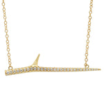 Horizontal Diamond Thorn Necklace Pendant Necklace Elisabeth Bell Jewelry Yellow Gold