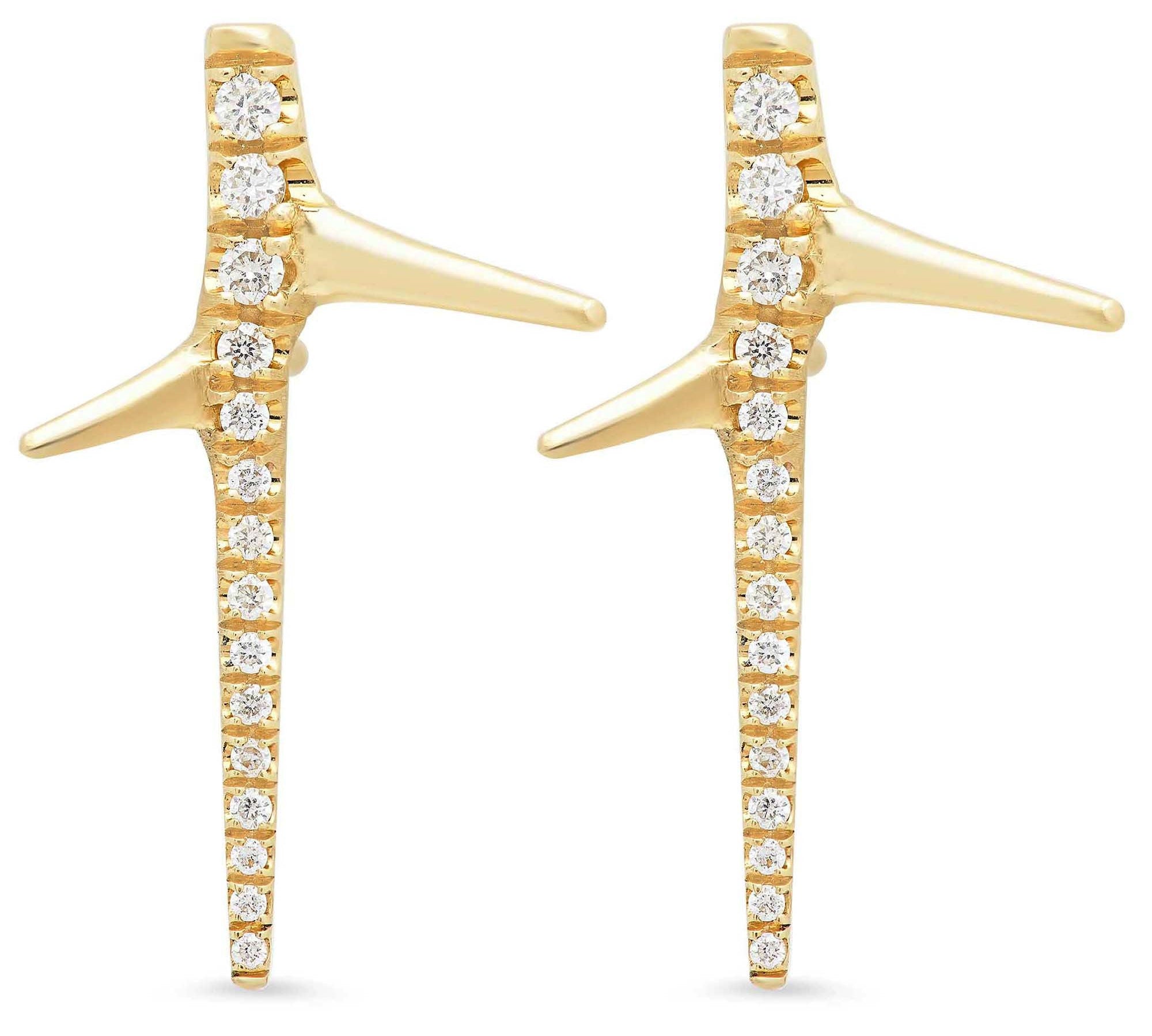 Thorn Studs Stud Earrings Elisabeth Bell Jewelry Yellow Gold Diamond 