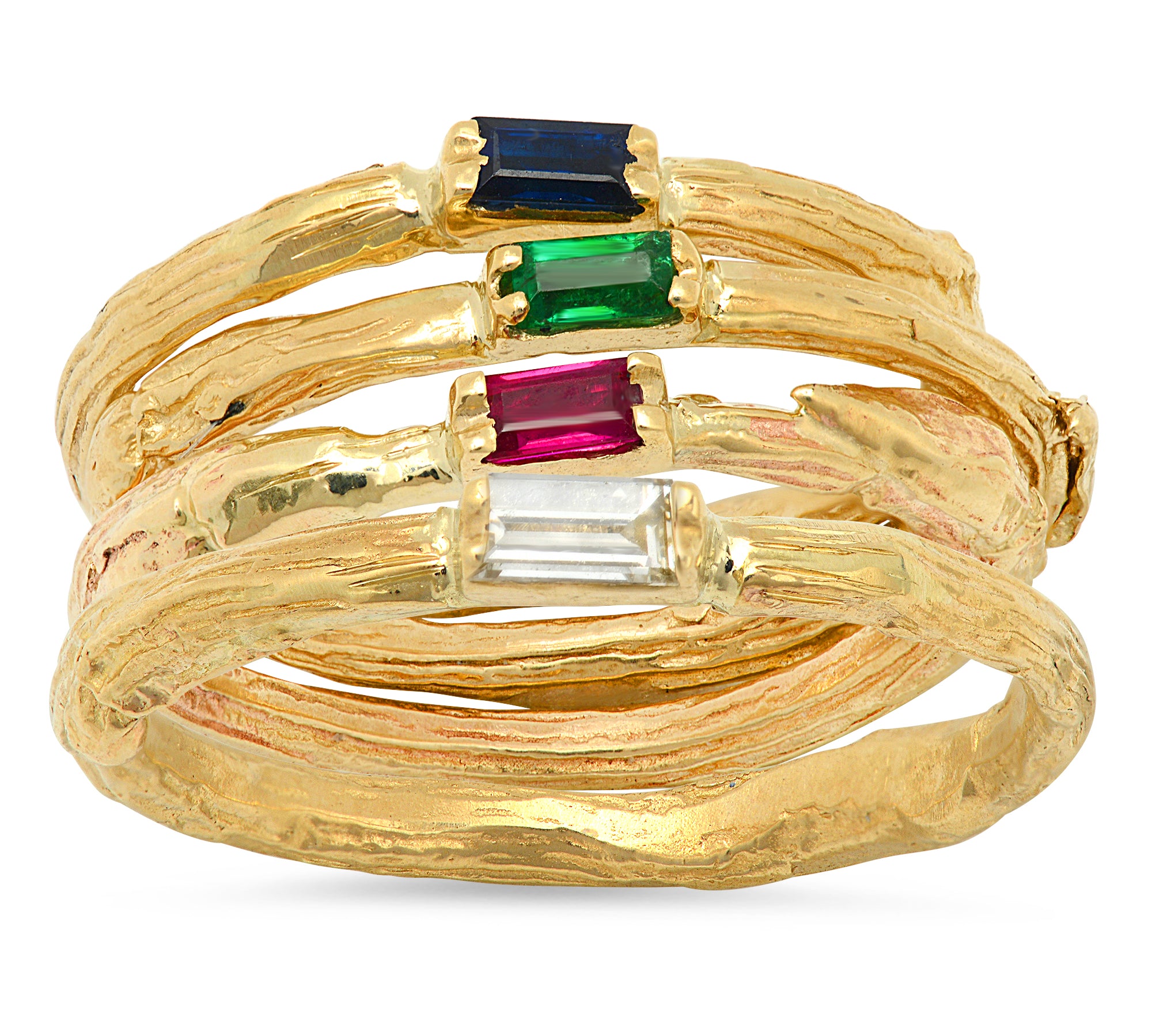 Willow Baguette Ring Stack Ring Elisabeth Bell Jewelry Sapphire 6