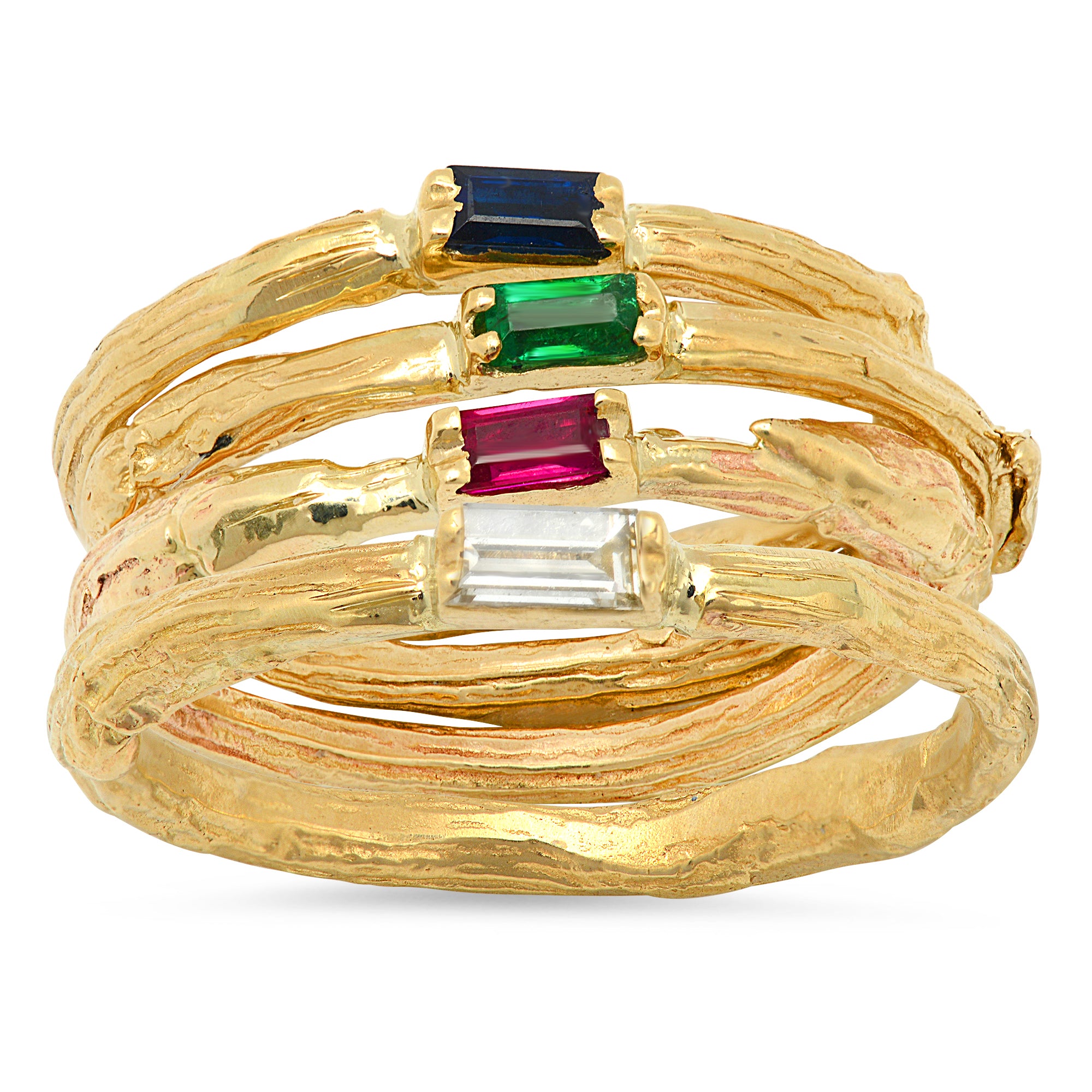 Willow Baguette Ring Stack Ring Elisabeth Bell Jewelry Sapphire 6