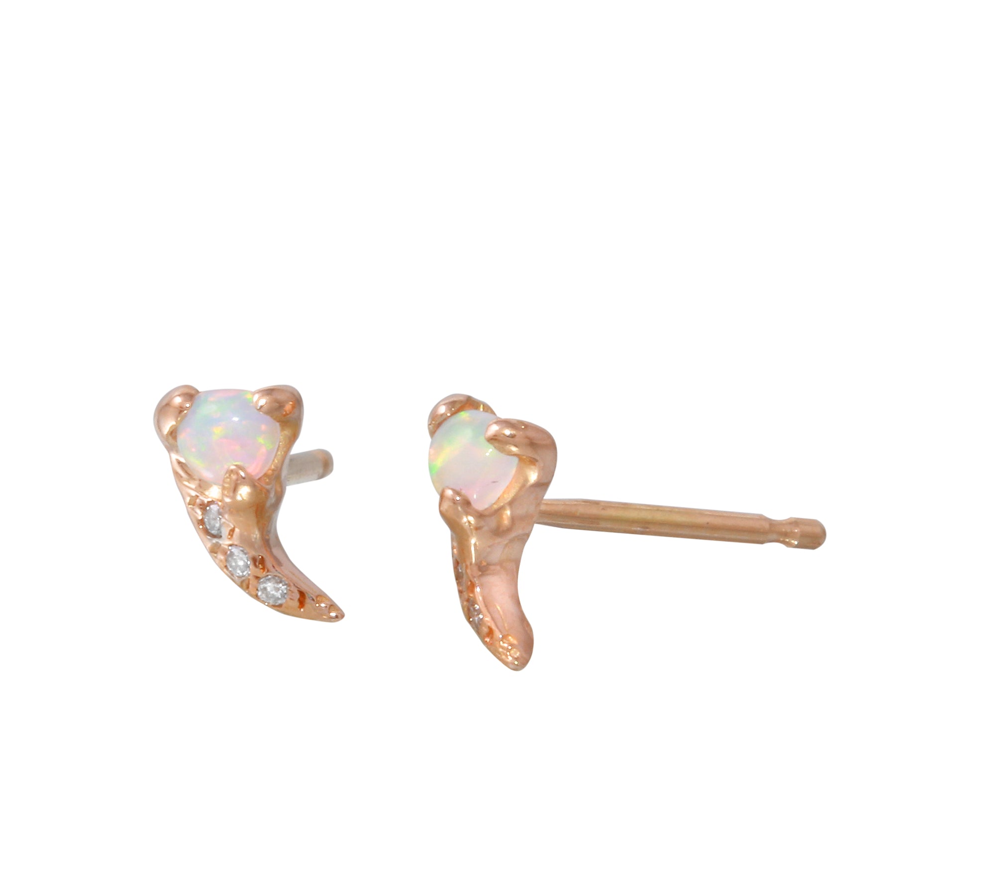 Opal Fang Pave Stud Earring Stud Earrings Jaine K Designs Pair