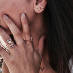 Double Dangle Opal Sapphire Earring Drop Earrings Jaine K Designs