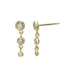 Triple Diamond Drop Stud Earring Drop Earrings Jaine K Designs Pair