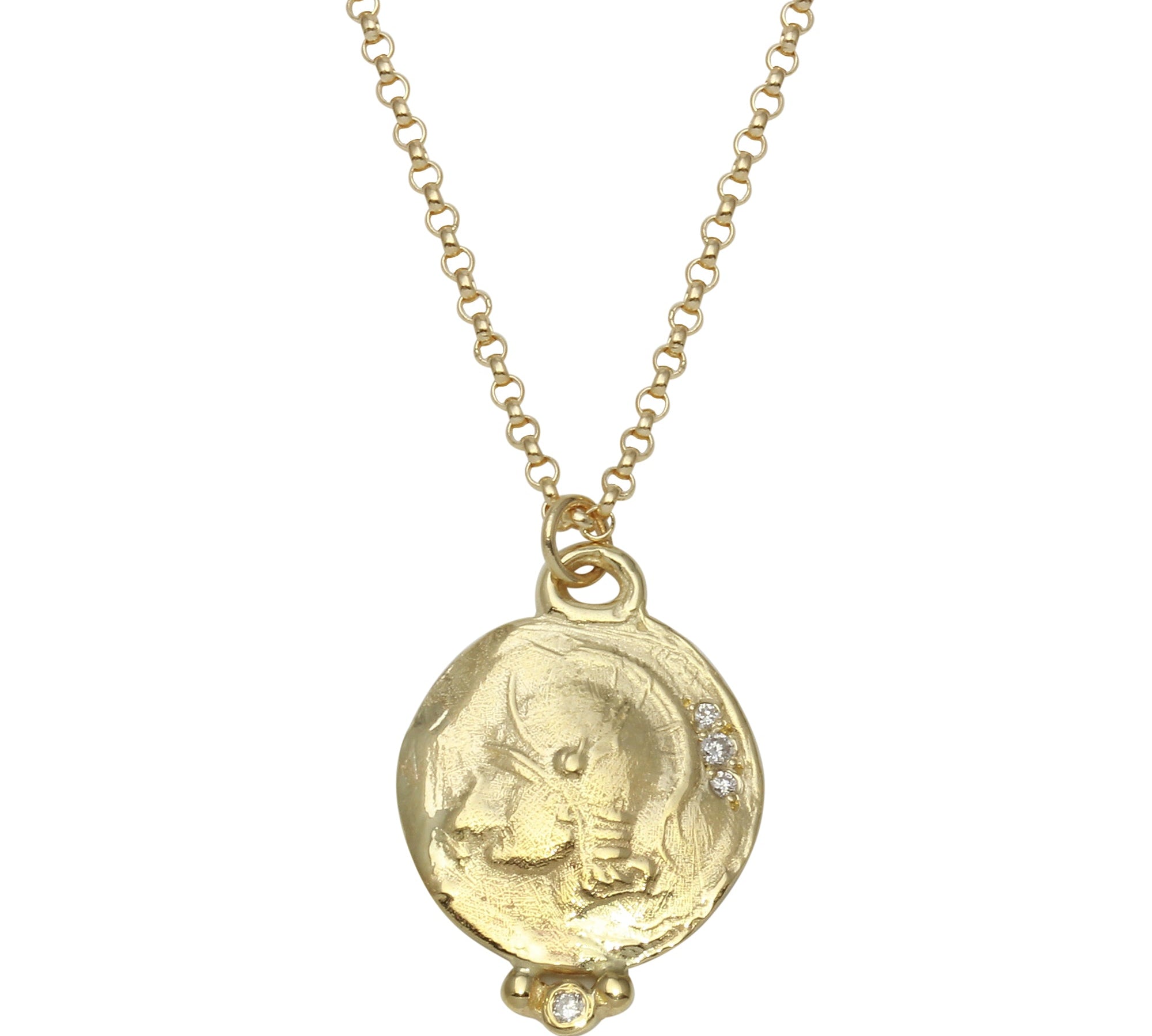 Warrior Gold Coin Necklace Pendant Necklace Jaine K Designs