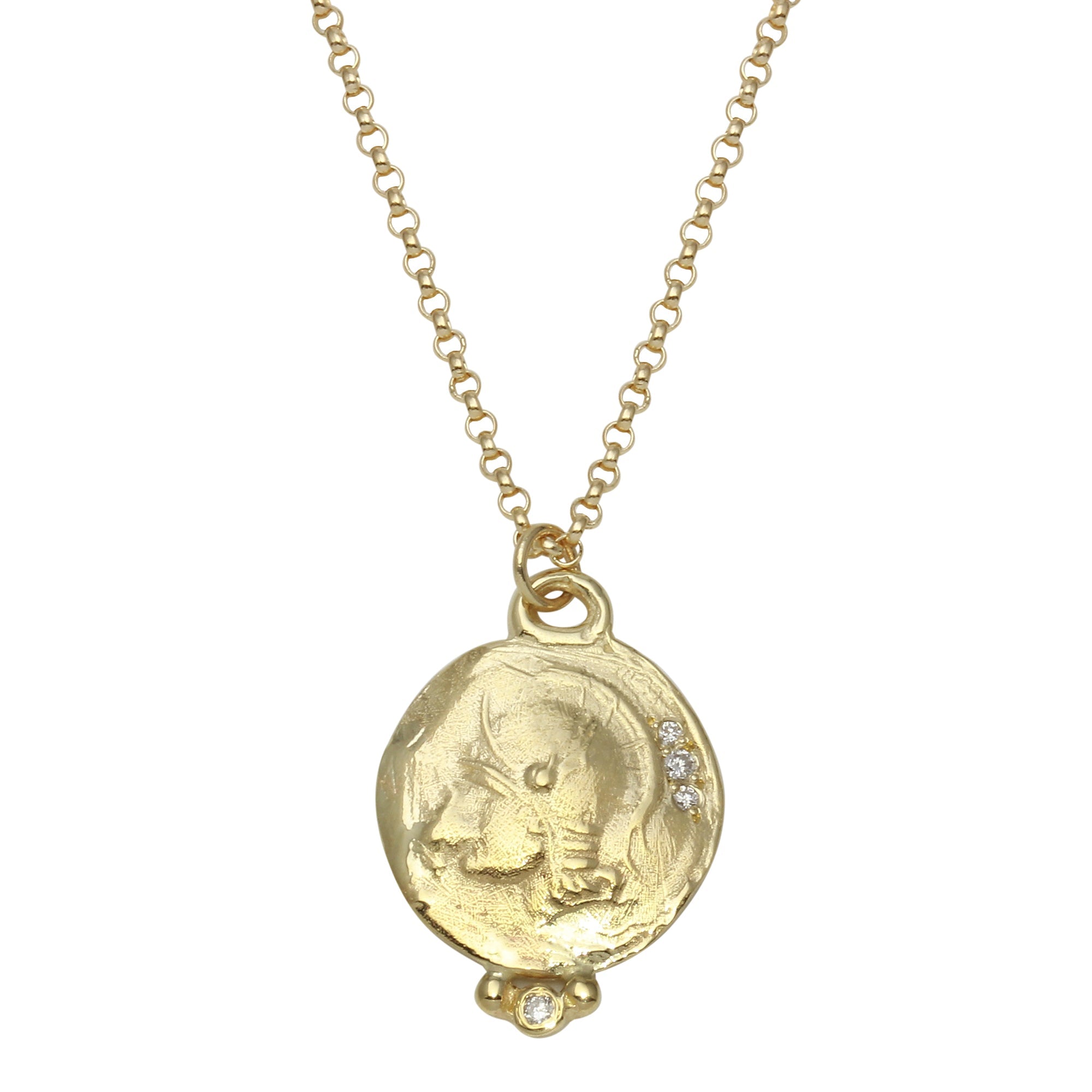 Warrior Gold Coin Necklace Pendant Necklace Jaine K Designs