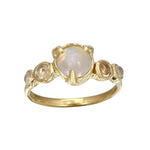 Five Bezel Moonstone Ring Ring Jaine K Designs