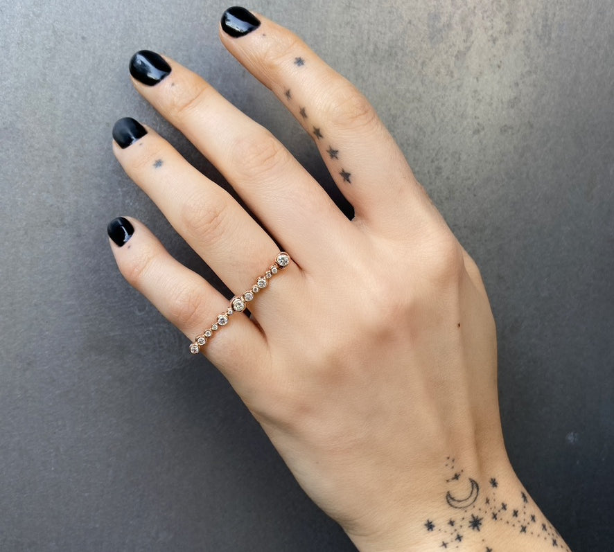 Double Finger Diamond Bar Ring Two Finger Ring Jill Hoffmeister