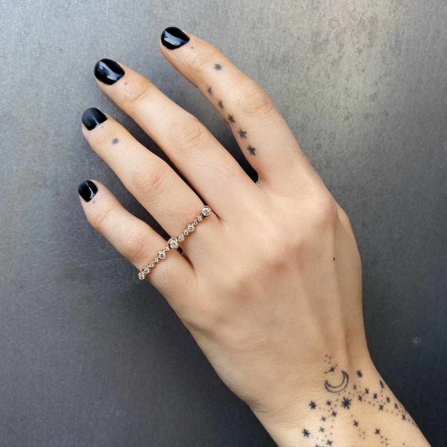 Double Finger Diamond Bar Ring Two Finger Ring Jill Hoffmeister