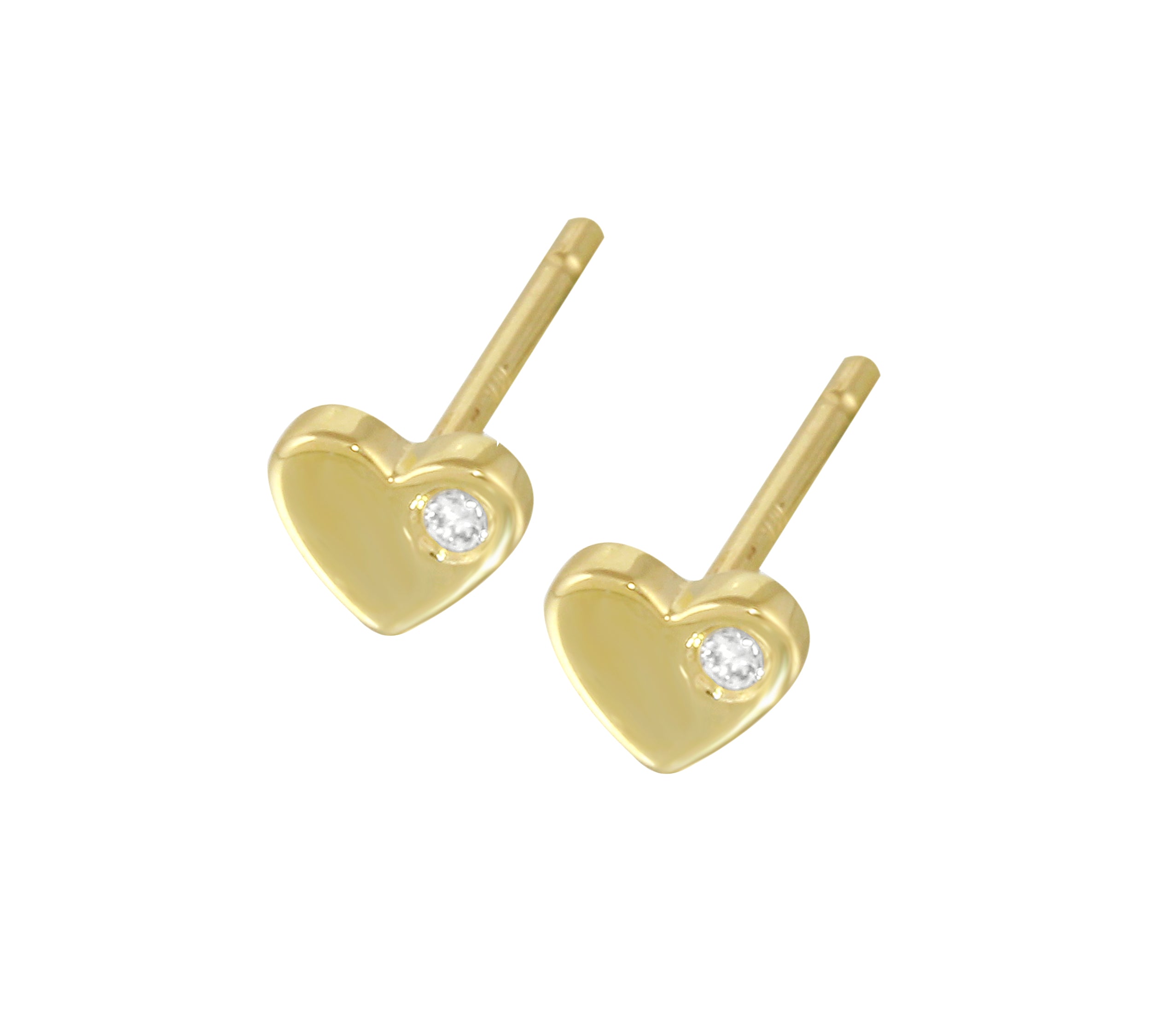 Diamond Studded Heart Earring Stud Earrings Jaine K Designs Pair