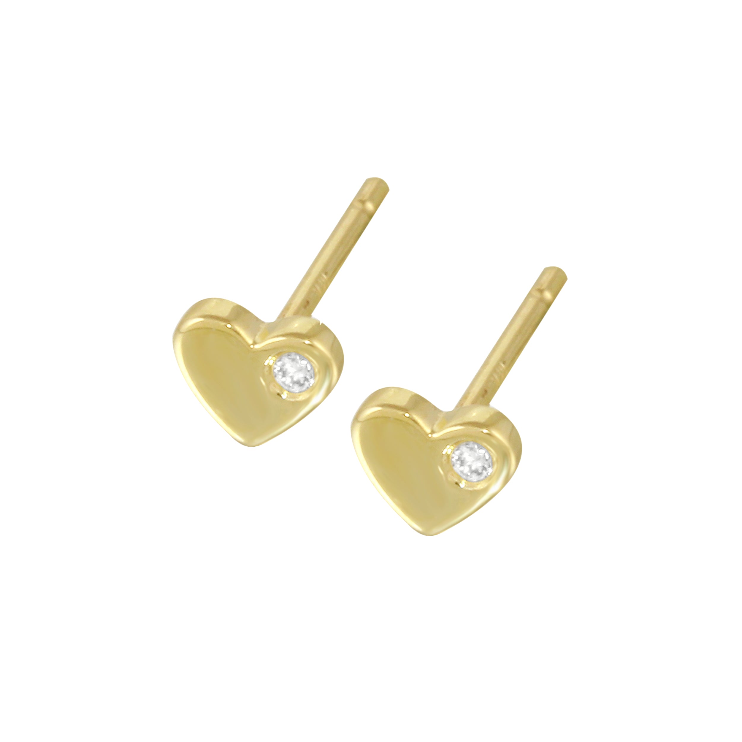 Diamond Studded Heart Earring Stud Earrings Jaine K Designs Pair