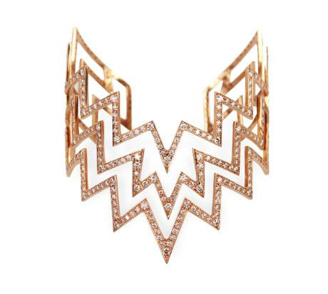 Ikat Pave Diamond Cuff Statement Bracelet Jagga Jewelry