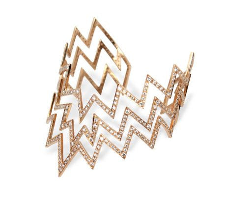 Ikat Pave Diamond Cuff Statement Bracelet Jagga Jewelry