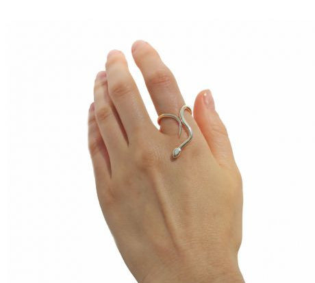 Solid Mini Snake Ring Ring Perez Bitan Sterling Silver