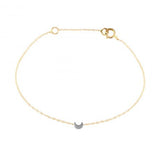 Crescent Moon Bracelet Chain Bracelet Jaine K Designs YG White Gold Moon