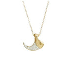 Pave Diamond Bobcat Claw Necklace Pendant Necklace Elisabeth Bell Jewelry Yellow Gold