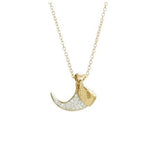Pave Diamond Bobcat Claw Necklace Pendant Necklace Elisabeth Bell Jewelry Yellow Gold
