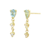 Pear Aquamarine and Diamond Drops Drop Earrings Jaine K Designs Pair