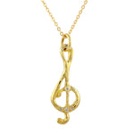 Treble Clef Diamond Pave Necklace Pendant Necklace Jaine K Designs