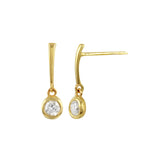 Diamond Line Dangle Stud Drop Earrings Jaine K Designs Pair