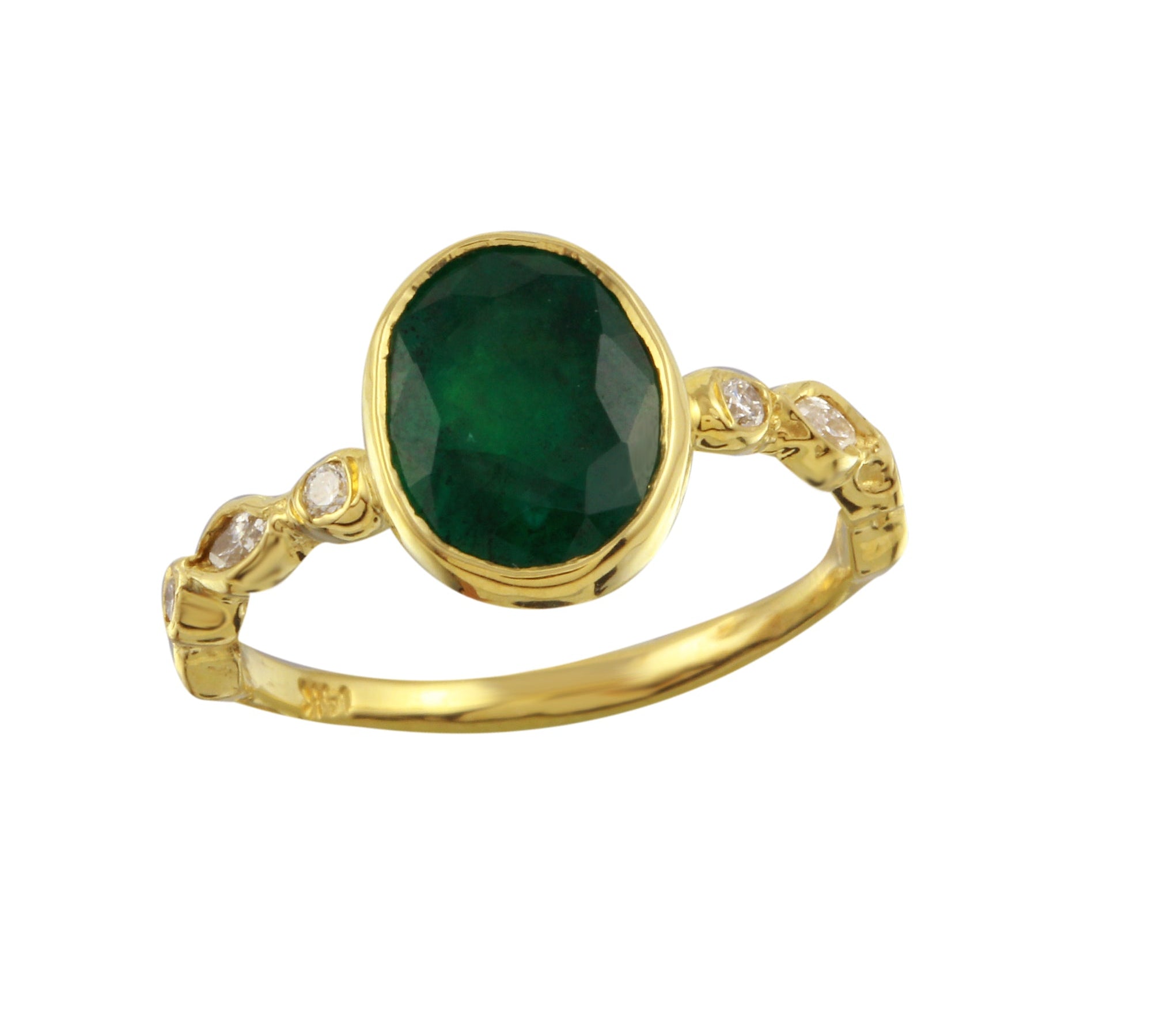 Oval Emerald Ring With Diamonds Ring Jaine K Designs