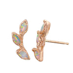 Leaf Trio Stud Earring Stud Earrings Jaine K Designs Pair Opal