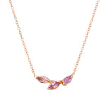 Three Petal Leaf Necklace Necklace Jaine K Designs Pink Sapphire