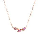Three Petal Leaf Necklace Necklace Jaine K Designs Pink Sapphire