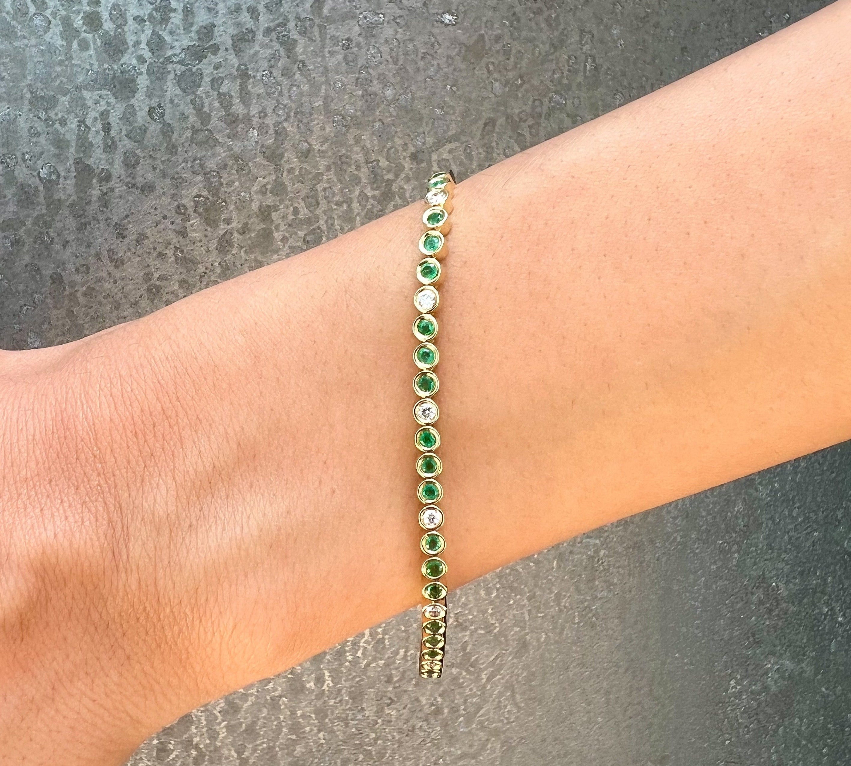 Alternating Bezel Tennis Bracelet, Small Tennis Bracelet Roseark Deux   