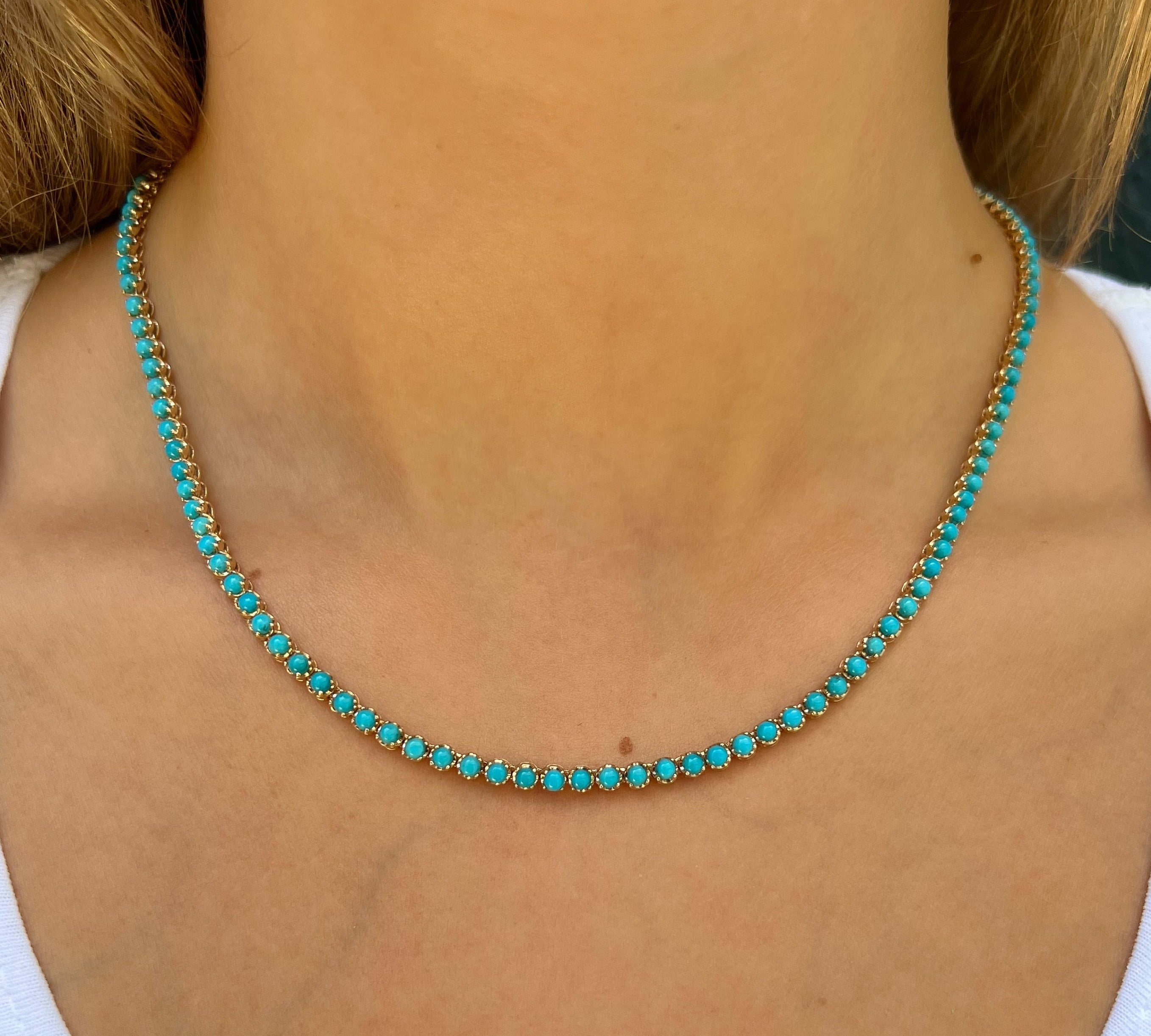 Classic Turquoise Tennis Necklace Tennis Necklace Roseark Deux