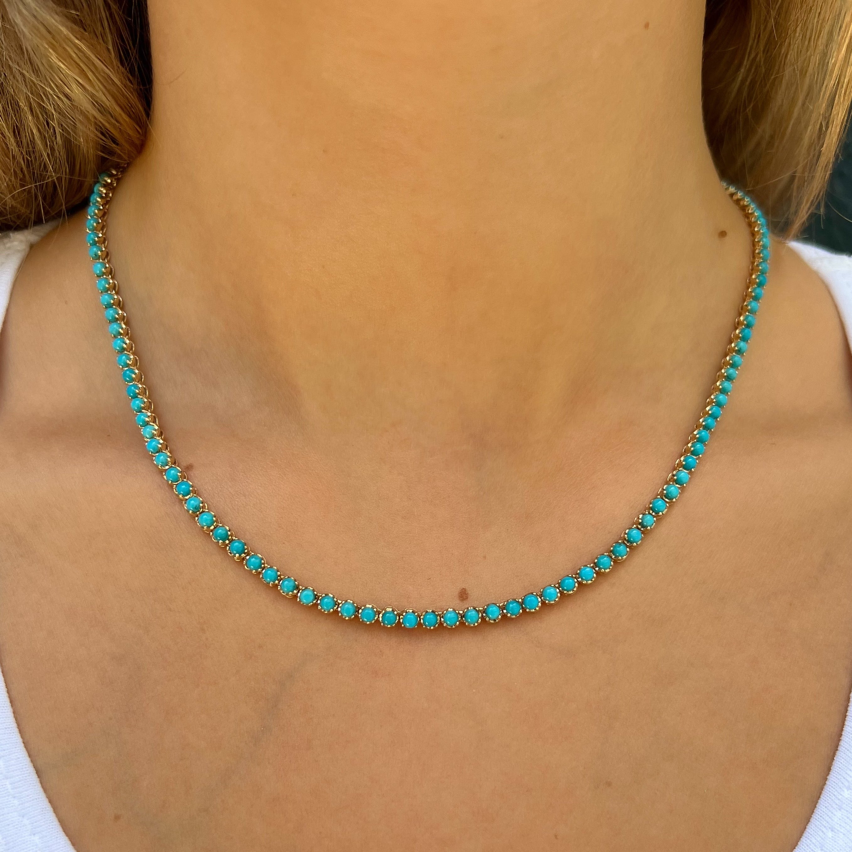 Classic Turquoise Tennis Necklace Tennis Necklace Roseark Deux