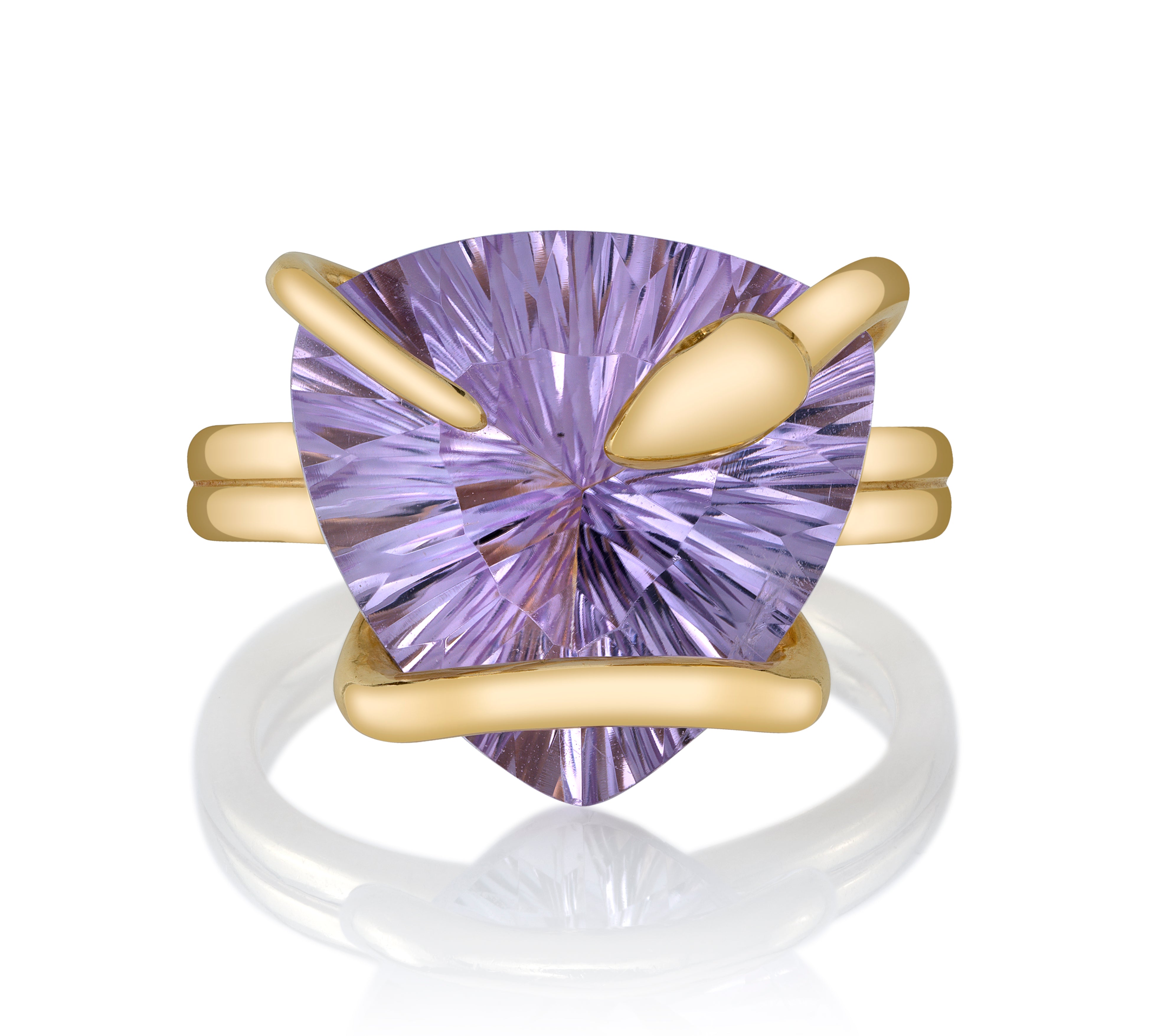 Amethyst Trillion Snake on the Rocks Ring Cocktail Ring Perez Bitan