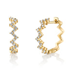 Diamond Zig Zag Huggie Huggie Earrings Roseark Deux Pair  