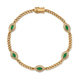 'All Seeing Eye' Chain Bracelet with Stones Chain Bracelet Roseark Deux Emerald  