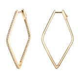 Angular Hoops with Diamonds, Pair Hoop Earrings Roseark Deux