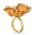 Citrine Snake on the Rocks Ring Statement Ring Perez Bitan