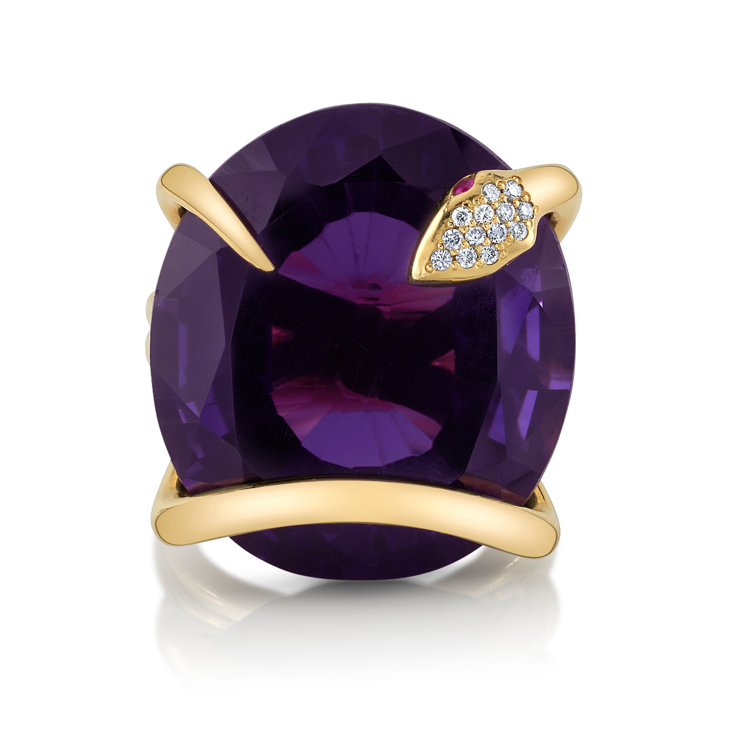 Amethyst Snake on the Rocks Ring Statement Ring Perez Bitan