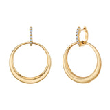 Linked Statement Hoops with Diamonds, Pair Hoop Earrings Roseark Deux