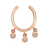 Ear Cuff with Diamond Dangles Ear Cuff Earring Roseark Deux   