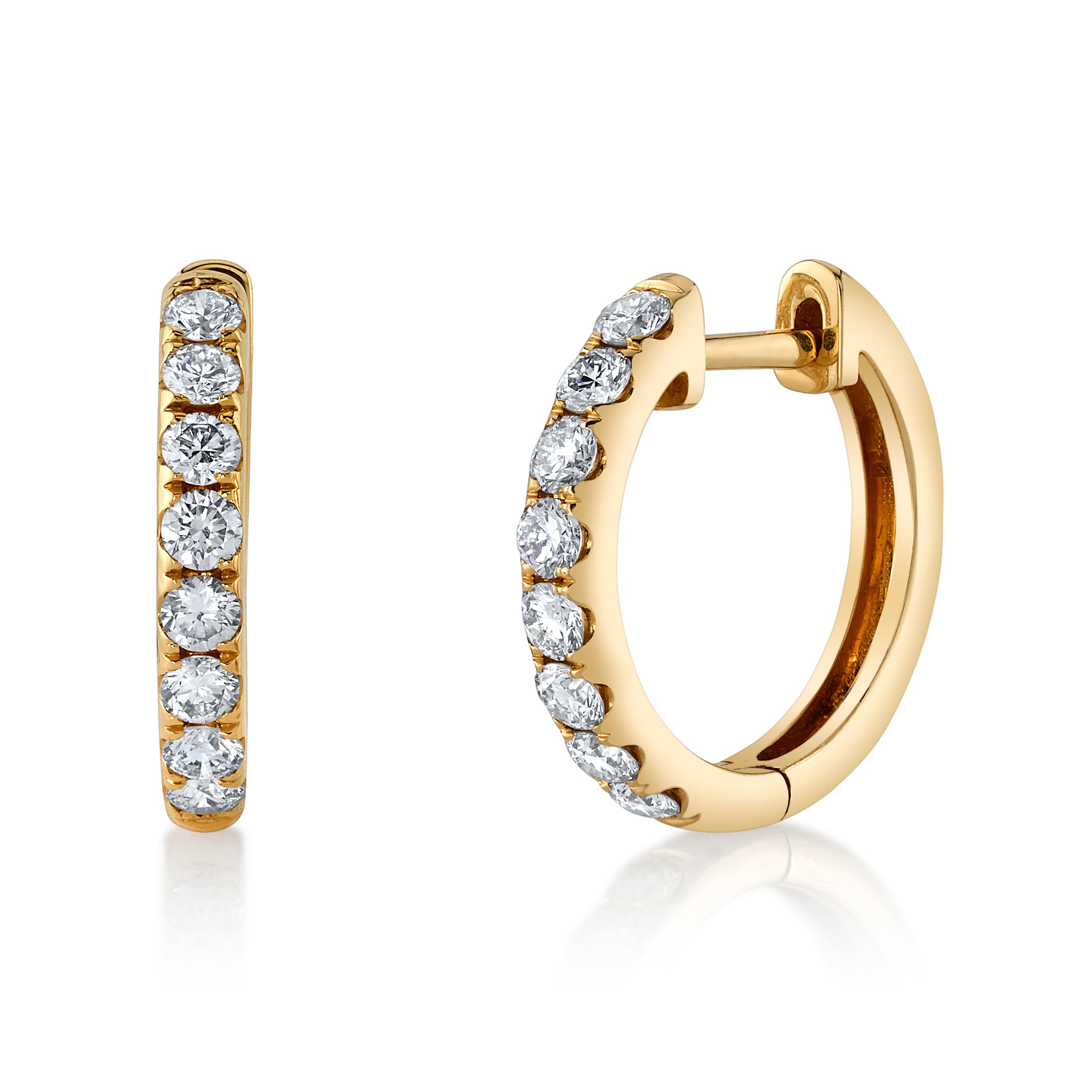 Diamond Huggie, Small Huggie Earrings Roseark Deux Pair