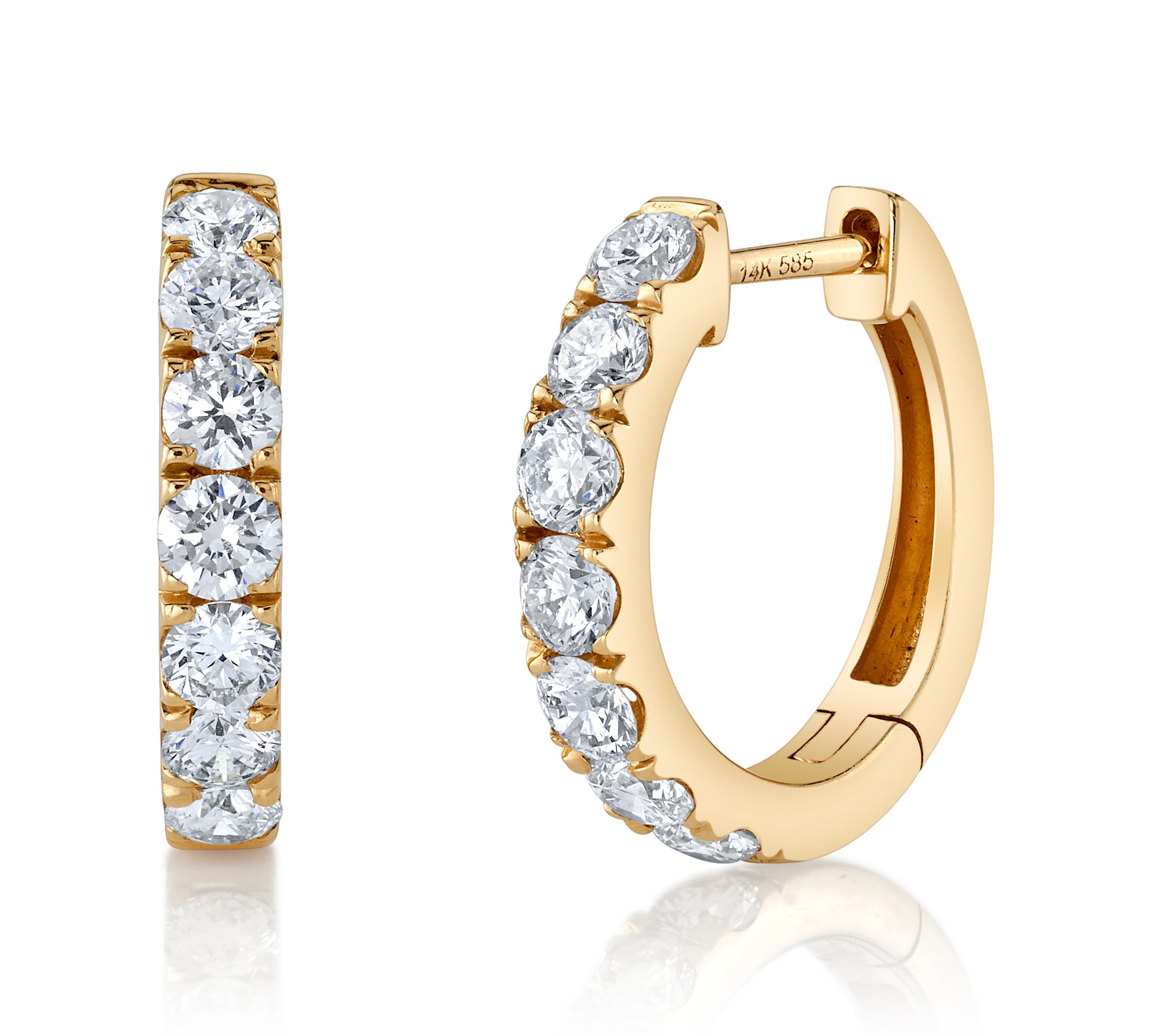 Diamond Huggie, Large Huggie Earrings Roseark Deux Pair  