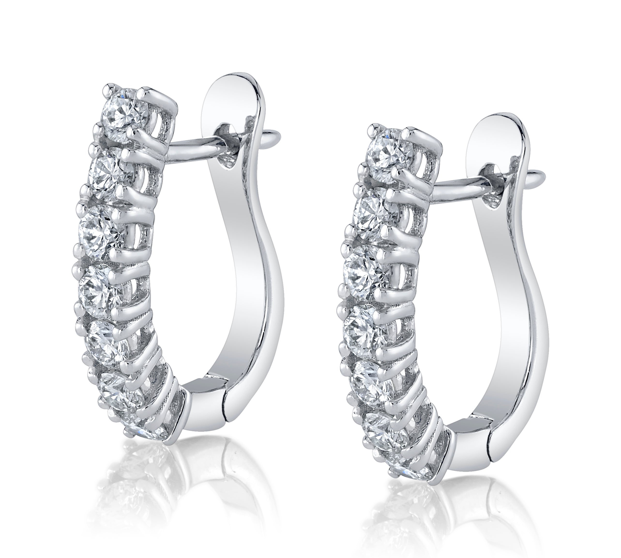 Oval Diamond Huggie Huggie Earrings Roseark Deux Pair  