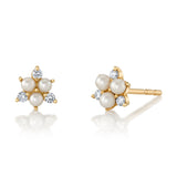 Pearl Diamond Stud Stud Earrings Roseark Deux Pair  