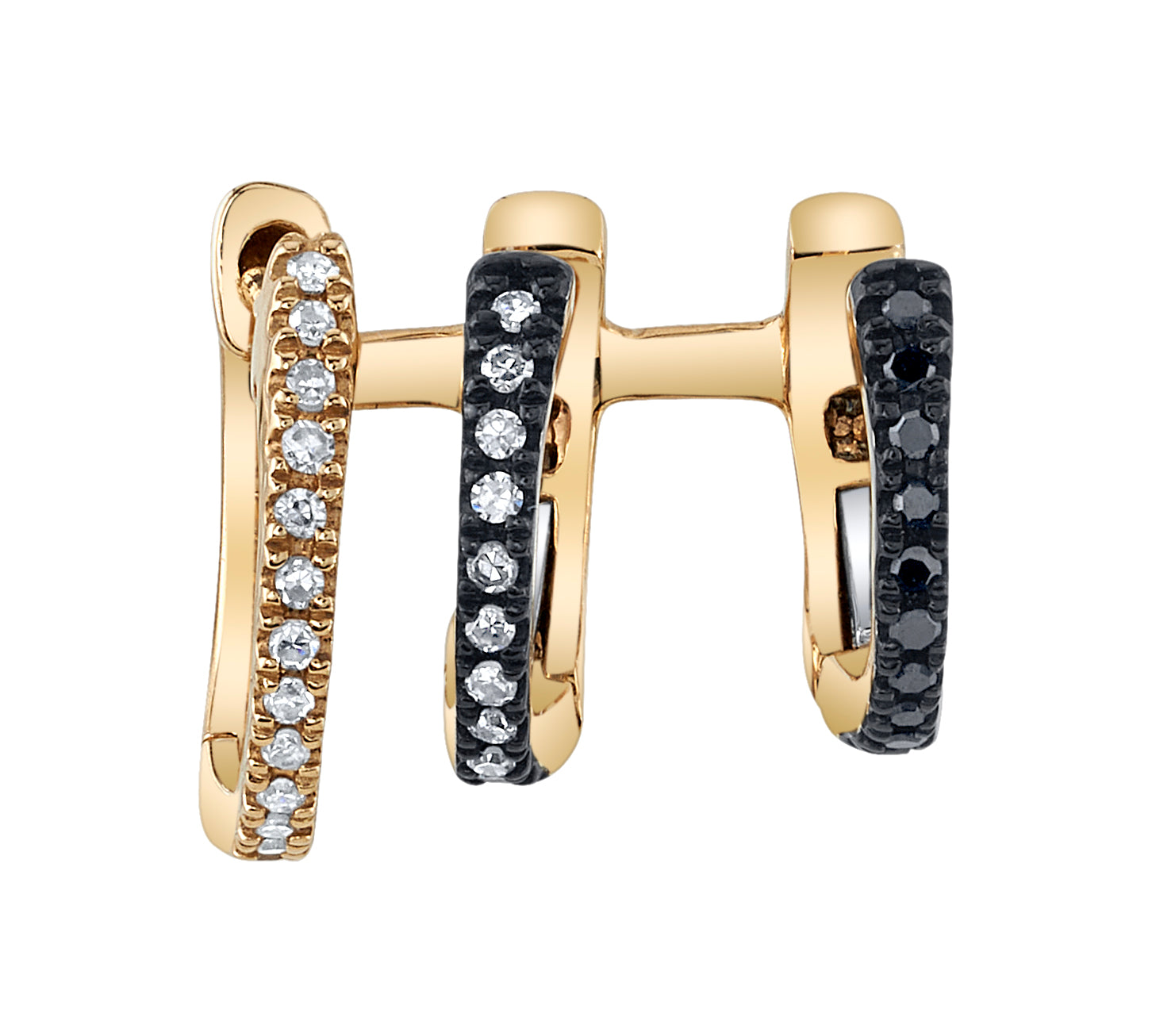 Diamond 3-Hoop Earjacket Ear Cuff Earring Roseark Deux   