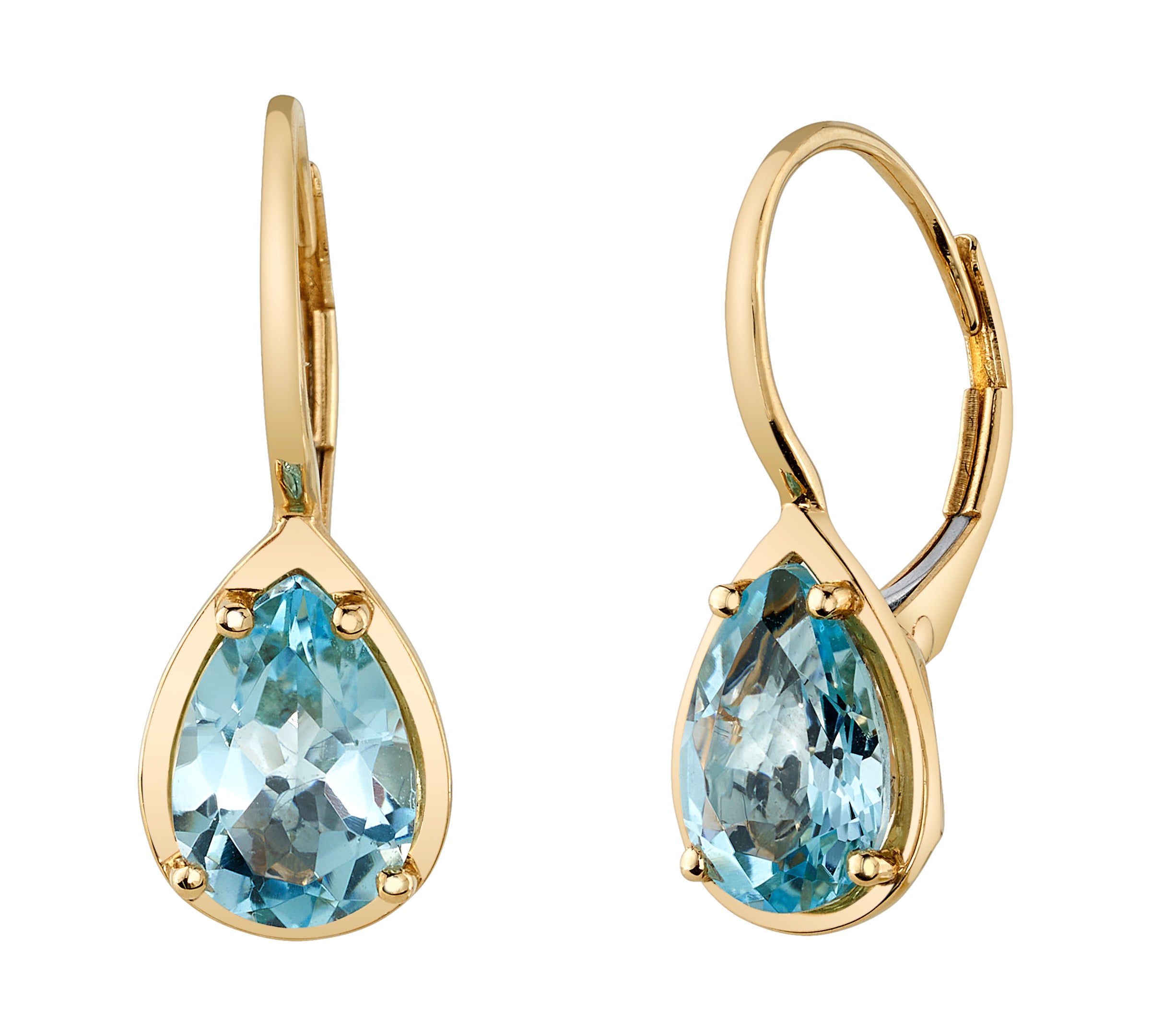 Aquamarine Teardrop Earring Drop Earrings Roseark Deux Pair