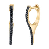 Black Diamond Spike Huggie Huggie Earrings Roseark Deux Pair