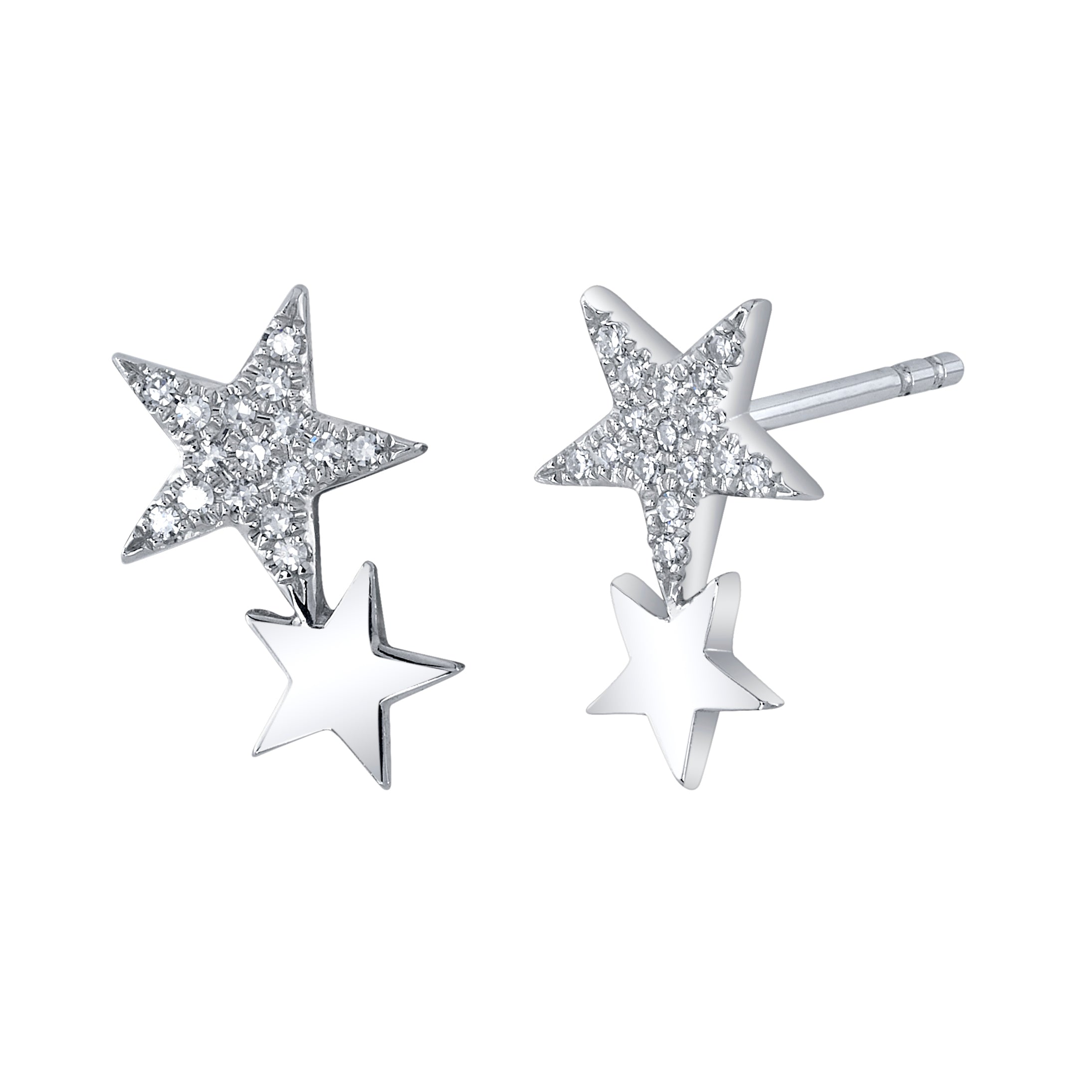Pave Star Earring Earrings Roseark Deux Pair  
