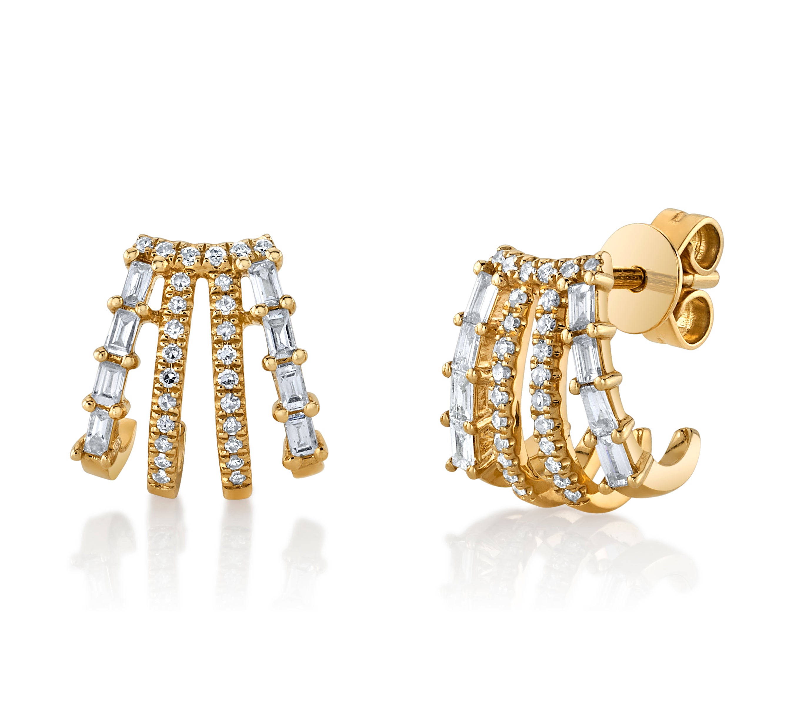 Linear Blend Ear-Cuff Stud Ear Cuff Earring Roseark Deux Pair  