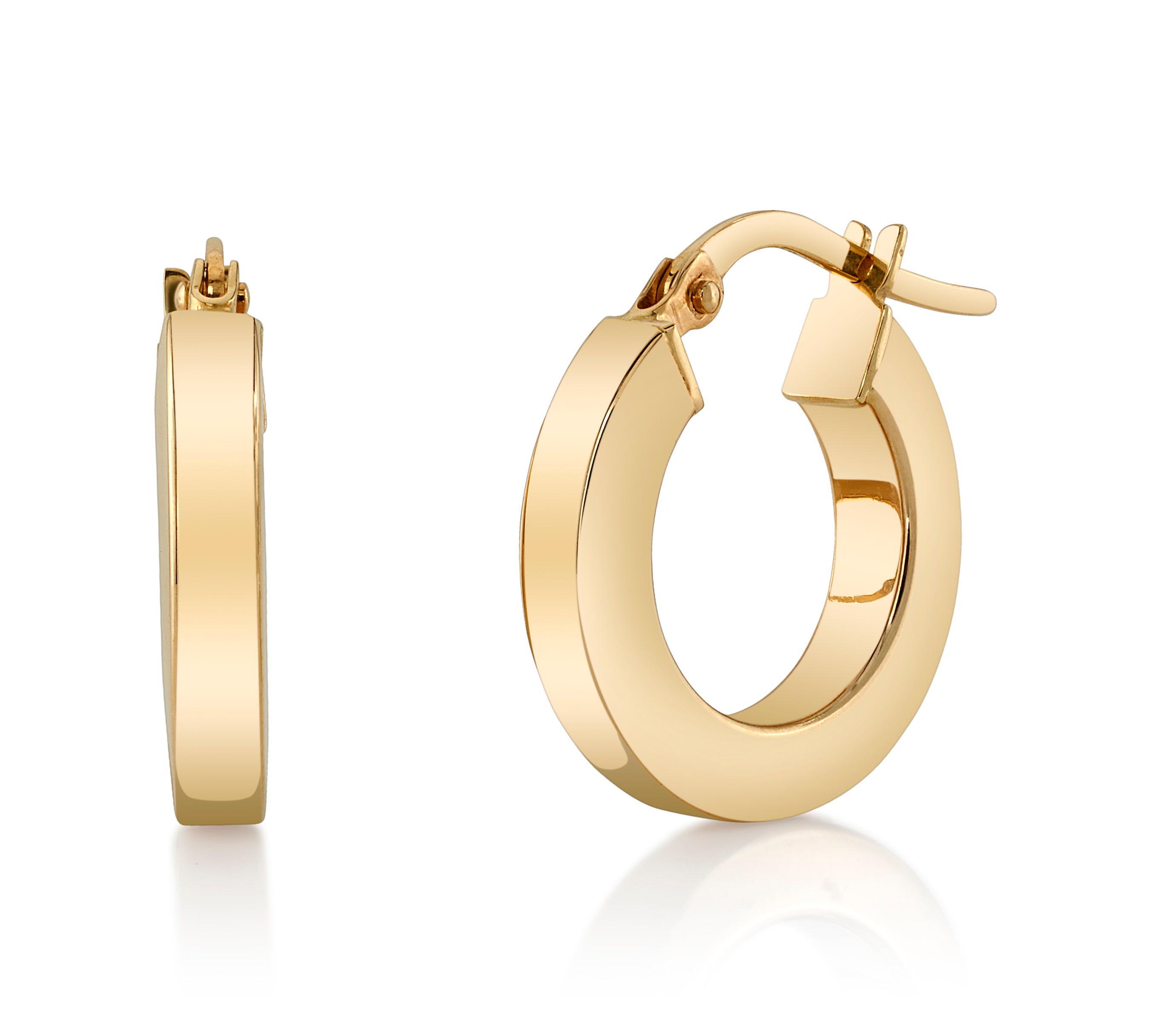 Squared Gold Hinged Hoop Hoop Earrings Roseark Deux Pair